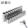 13pcs Short/11pcs Deep Hi-Spec 11pc 1/4  Socket Set Adapter Short Long Sockets 4-14mm Deep Socket Tool Heads Torque Spanner Ratchet Socket Wrench