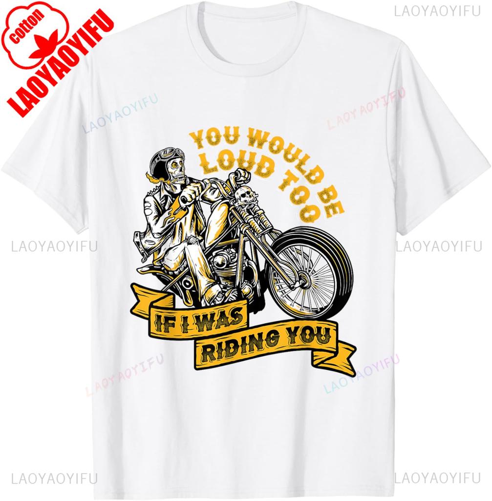 Mens Cotton Tshirt Men Motorcycling Biker TShirt Black Vintage T Shirt Streetwear XS3XL Regular Short Sleeve Street Fashion