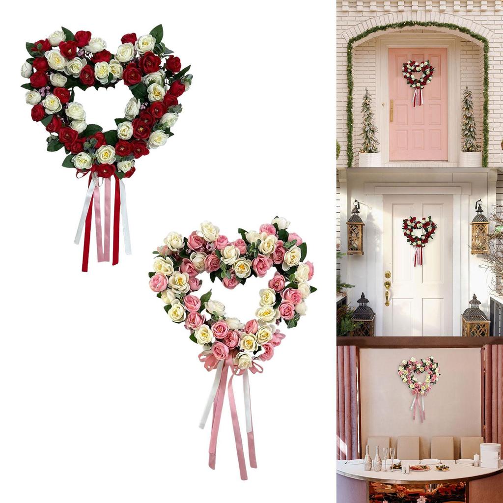 Heart Wreath Valentine Heart Wreath Photography Props Party Supplies Front Door Hanging Wreath Valentine Wreath for Farmhouse