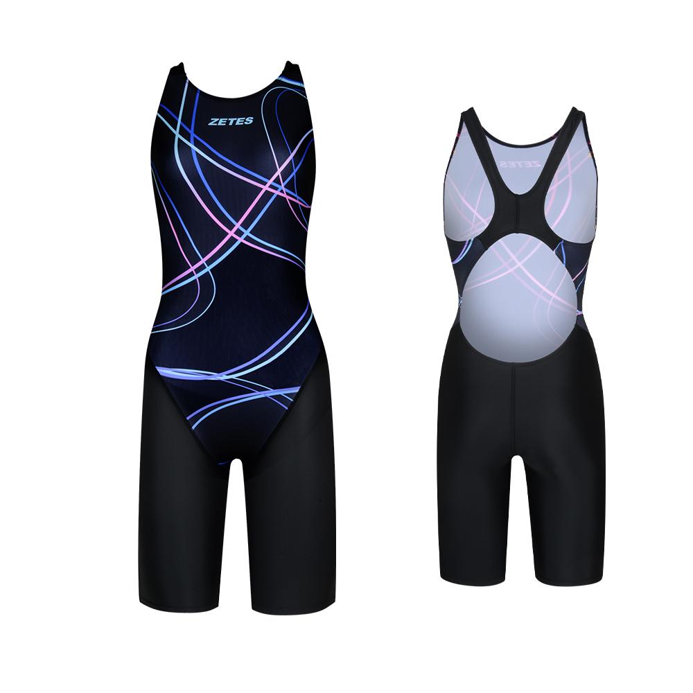 Jeteseu Women'S Aqua Dt 5-Part X-Back Indoor Swimsuit Bl Line L_9A4513