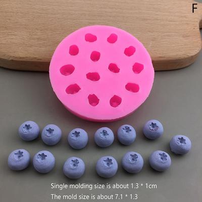 1Pc 3D Blueberry Raspberry Silicone Mold Diy Simulation Fruit Fondant Mould