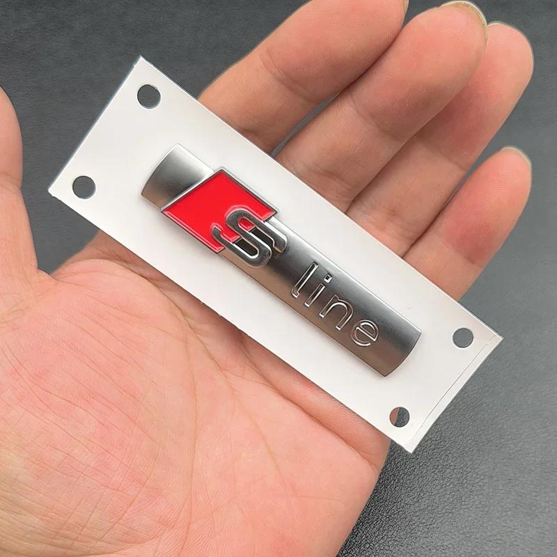 3D ABS Black Sline Logo S Line Emblem Car Fender Badge For A1 A3 A4 A5 A6 Q2 Q5 Q7 Q3 S3 S4 S6 TT S Line Sticker Accrssorie