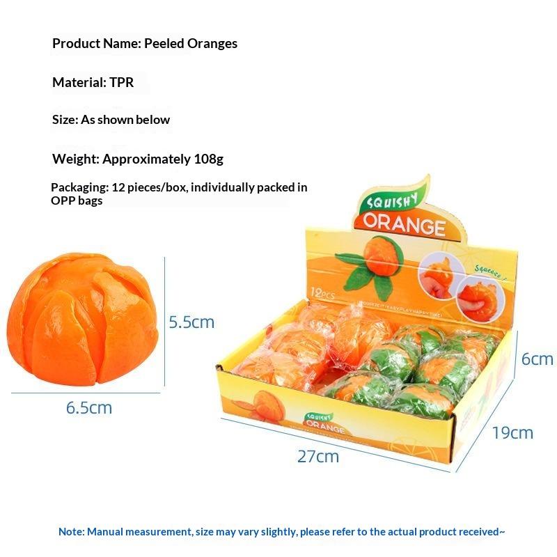 Peeled Orange Soft Clay Toy Super Soft Clay Squeezing Ball Stress Relieving And Anti Anxiety Fruit Stress Relieving Toy