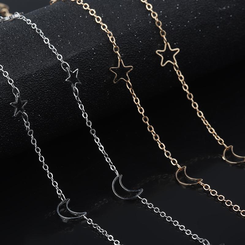 5Yard/Roll 2mm Hollowout Star Moon Link Chain Metal Copper Dangle Charm Chains For Jewelry Making DIY Bracelet Necklace Supplies