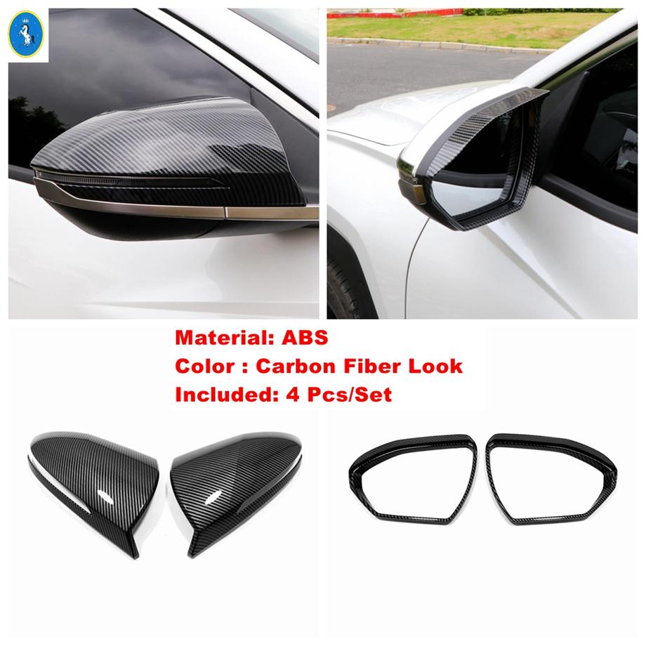 Chrome / Carbon Fiber Rearview Mirror Shell Rain Eyebrow Weatherstrip Shield Shade Cover Trim For Hyundai Tucson NX4  - 2025