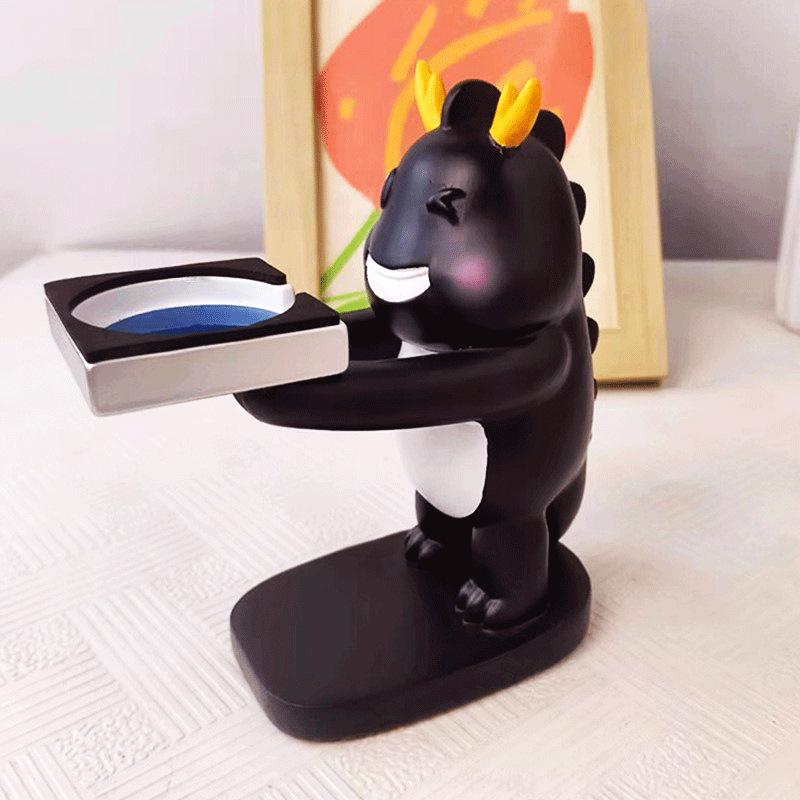 Compatible Charging Stand for Xiaomi, Honor, OPPO, Apple, Huawei, GT5 Pro Watches - Milk Dragon Resin Design 32mm Groove for Apple Watch