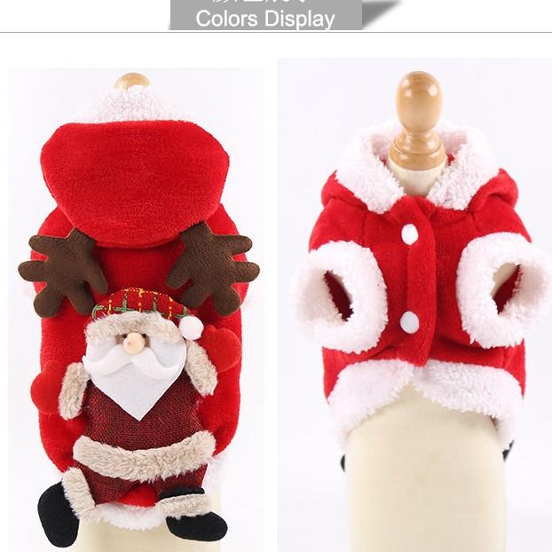 Autumn and Winter Flannel Warm Festive Pet Clothes Elk Pet Christmas Clothing Autumn and Winter Cat and Dog Supplies