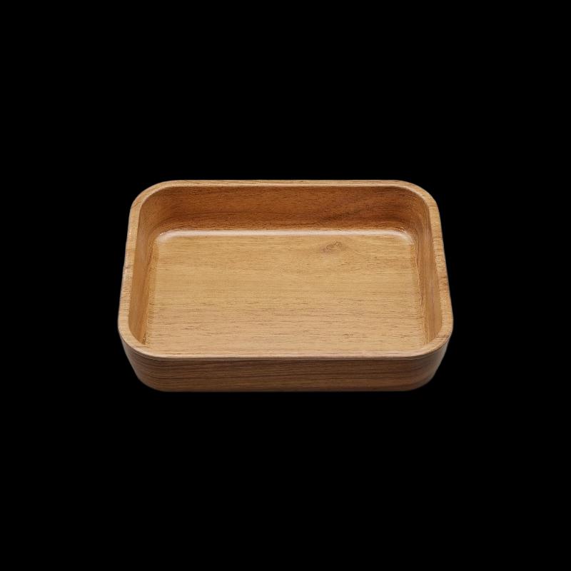 Fulu Donghao 8.5-inch Walnut Wood Grain Rectangular Melamine Bowl