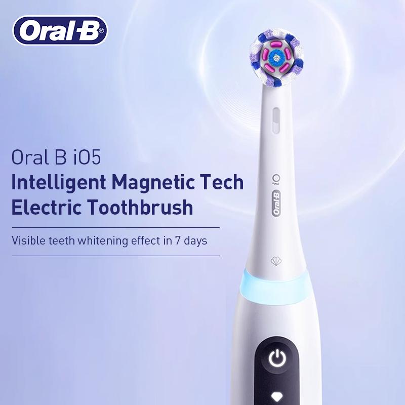 Oral-B iO5 Professional Whitening Electric Toothbrush for Adult 5 Modes 1 Handle 4 Brush Heads 1Travel case