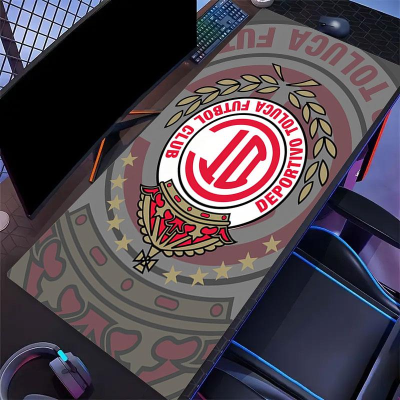 Toluca FC Mouse Pad, Large Gaming Desk Mat, Non-slip XXL Mousepad for Laptop & Tablet, Mini PC Playmat with Stitched Edges