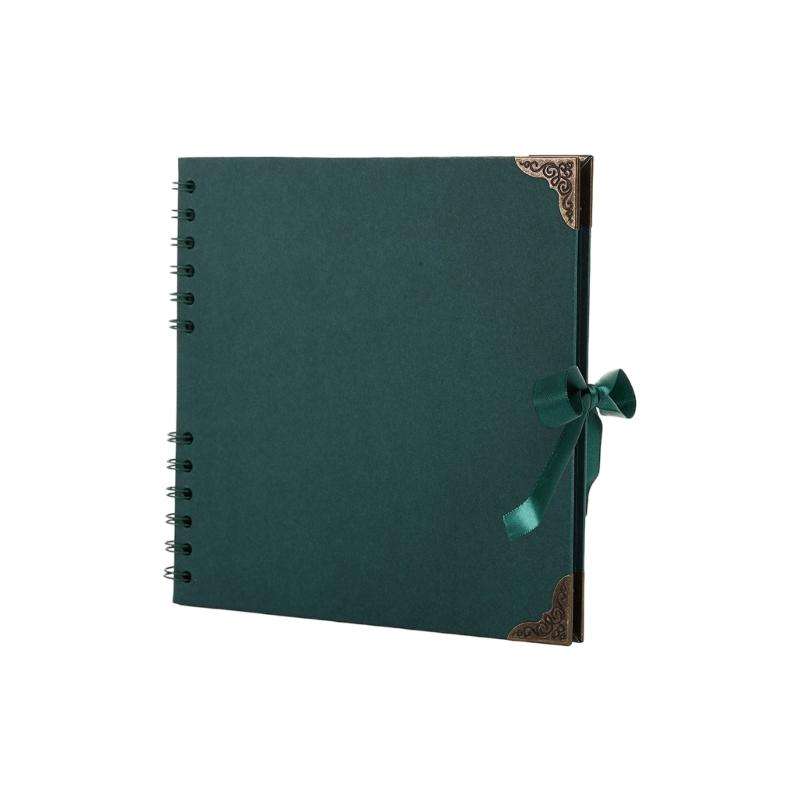 DIY Scrapbook Album 8palcová čtvercová prázdná stránka pro uchování vzpomínek Papír 30 listů Držák na fotografie Kniha vzpomínek s mašlí