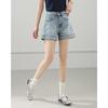 TERRE BLEUE Rhinestone Denim Shorts