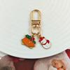 Festive Christmas Keychain: Metal Tree, Snowman & Santa Bag Charm – Stylish Small Gift