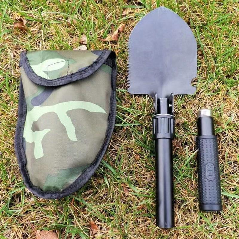 Gardening Folding Shovel Military Camping Shovel Survival Gear Entrenching Tool with Carrying Pouch Metal Handle