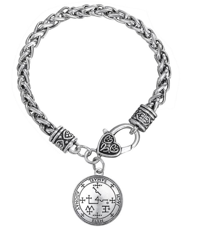 New Witch Amulet Necklace Stainless Steel Chain Pendent Necklace Adjustment Wax Rope Chain For Men Gift Jewelry Colar Choker