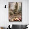Vintage Ländliches Bauernhaus Wildnis Wildblumenfeld Landschaft Kunst Poster Leinwanddruck Wohnzimmer Schlafzimmer Heimdekoration Geschenke