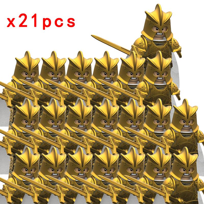 MOC Thrones Golden Armor Warrior Guard Jaime Lannister Barristan Selmy Meryn Trant Building Blocks Mini Action Figure Toys