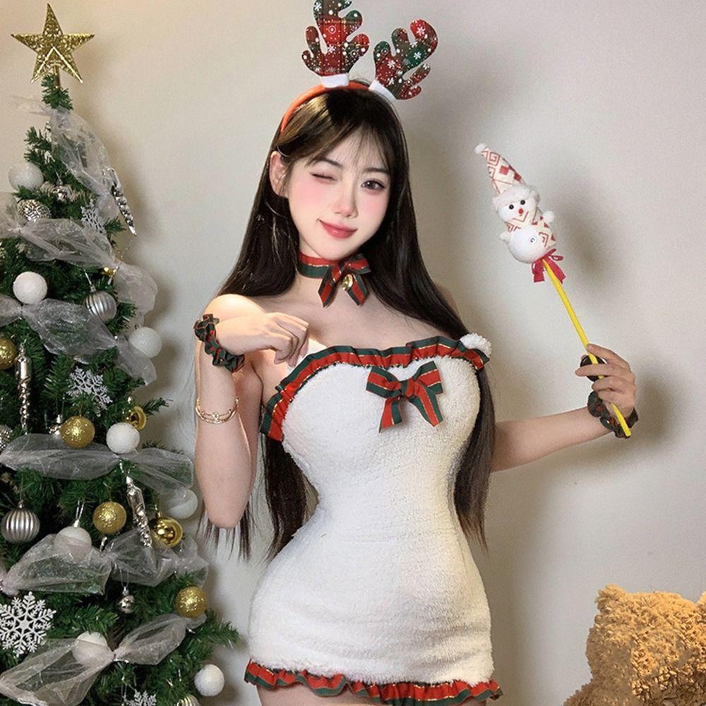 Red Velvet Santa Claus Coat Xmas Cosplay Outfit Fashion Cosplay Costumes Holiday Party