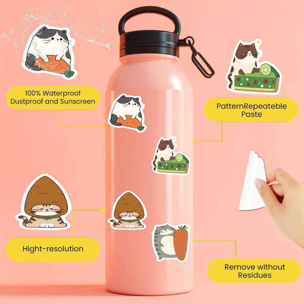 35pcs Cute Cute Animals Stickers Whimsical Cats Animal Decals Stickers For Laptop Luggage Scrapbook Diary Sticker