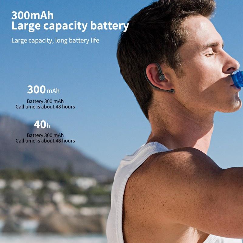 Wireless Bluetooth5.0 Headphone Waterproof Sport Bluetooth Headset Long Standby Noise Cancelling Business Earphone with Microphone