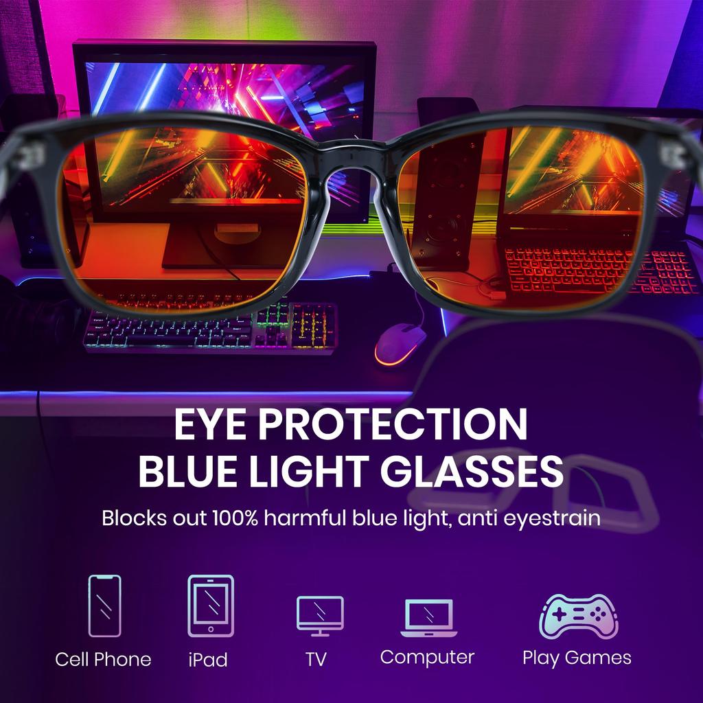 Blue Light Blocking Italian Style PC UV 8082Z01 [Cyxus] Glasses, Glasses, Glasses, Non-Prescription, Ultra-Lightweight, Protection, Stylish, Unisex,
