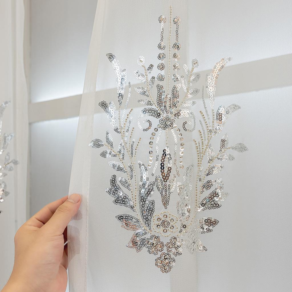 Broderie albă transparentă de înaltă calitate, perdele de lux, ecran pentru fereastră, dormitor, living, Bay Window, finisat, perdele