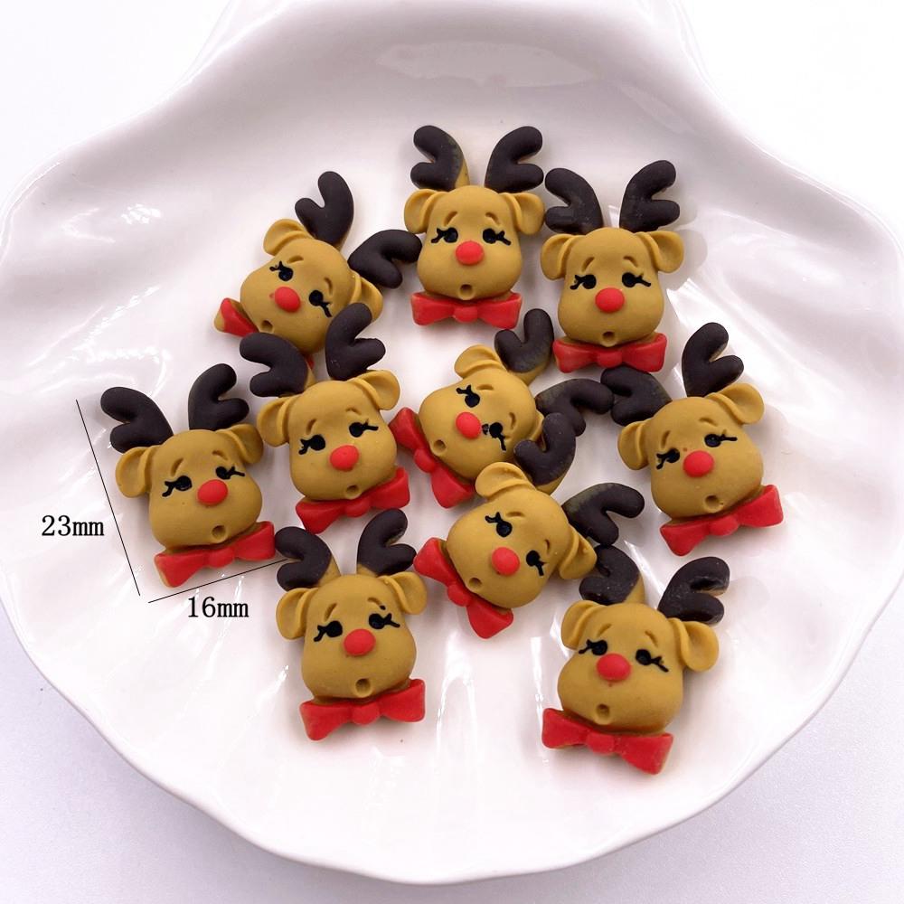 12 Stück bunte Harz Schneemann Bär Pinguin Weihnachtsmann Baum Geschenkbox Elch Flatback Scrapbook Handwerk DIY Zubehör Dekor Figur