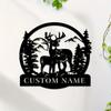 1pc Custom Metal Buck & Wilderness Wall Decor, Personalized Rustic Emblem Sign for Home & Office, Wall Sculpture.