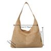 Large Capacity Straw Shoulder Bag with Pocket Underarm Tote Bag Trendy Woven Handbag  Outdoor