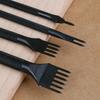 4 Pcs Quality Leather Craft Tools Hole Punches Stitching Punch Tool Set 1+2+4+6 Prong Leather Tools Set
