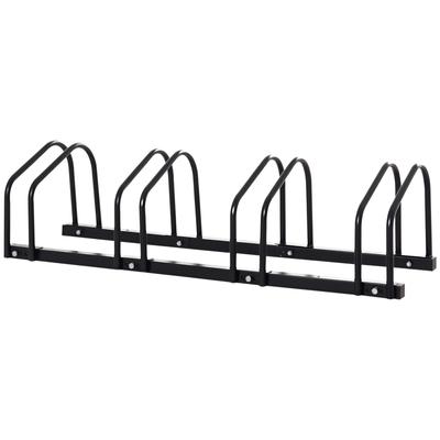 Bike Rack for 4 Bicycles, Weatherproof, Wall or Floor Mount, Steel, 110 X 33 X 27 Cm