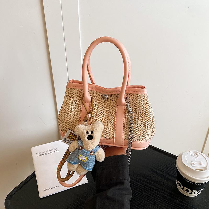One Shoulder Oblique Span Bag 2025 New Straw Bag Casual Large Capacity Bucket Bag Women's Handbag Trendy Personalized Women's Bag