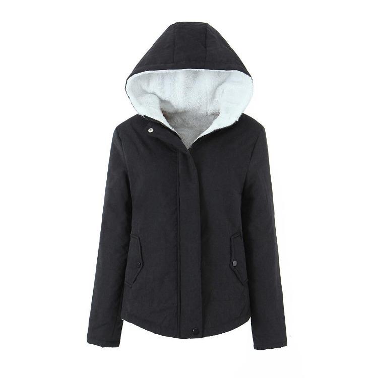 New Winter Women Hooded Cotton Jacket Thick Padded Long Sleeve Bread Clothing Autumn College Style Coats