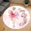 1pc Ballerina Flowers Round Chair Mat Area Rug - Non-Slip, Floor Mat for Office, Bedroom, and Indoor Decor C1125059