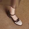 Fashion Braided and Hollowed-out High-heeled Toe Sandals, 2025 Summer New Thick-heeled Women's Shoes