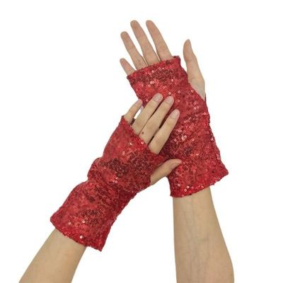Fingerless Sequins Gloves Vintage Club Handwear Fashion Performance Accessories  Nightclub Stage