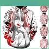 Cozy And Stylish Anime Darling In The Franxx Zero Two Pattern Unisex Hoodie