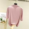Modal Half High Neck T Shirt For Women With Soft Knit Fabric And Casual Style