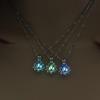 Creative Hollowed Lotus Glow In The Dark Pendant Necklace Luminous Jewelry Chain