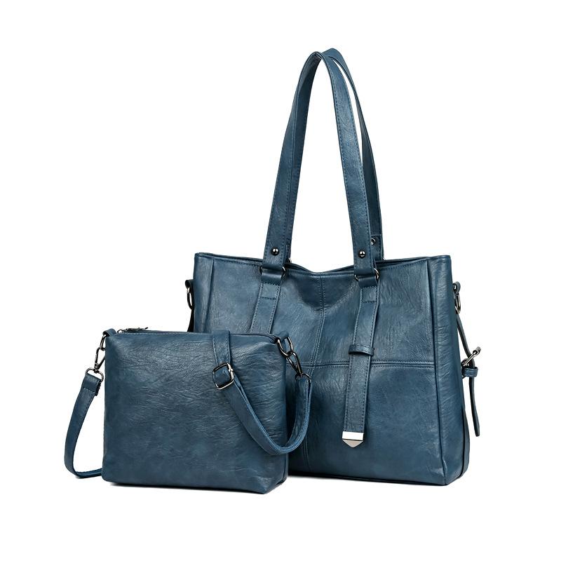 

Комплект из двух сумок женская сумка-тоут для поездок на работу большая вместительная сумка для мамы сумка через плечо озеро синий