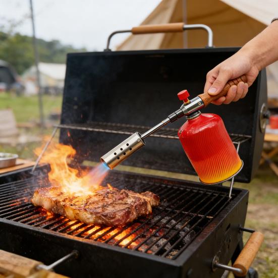 22.4" Long Propane Weed Torch Detachable Long Arm Cooking Torch for Garden Wood Melting Ice Snow Roofing Outdoor