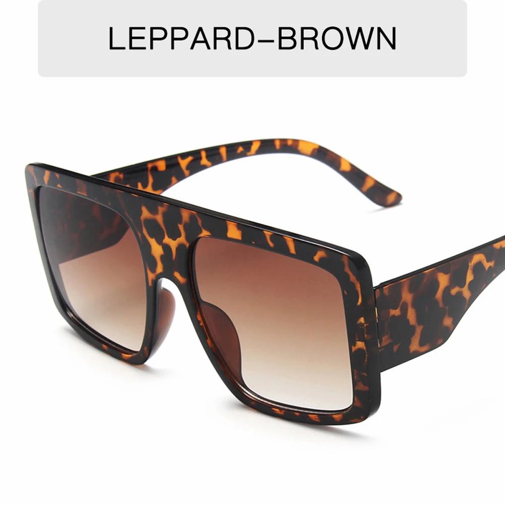 Новейший дизайн Большие Оверсайз Солнцезащитные очки Женские Роскошный Бренд Большие Плоские Сверху Солнцезащитные очки Модные Квадратные Градиентные Оттенки As Picture