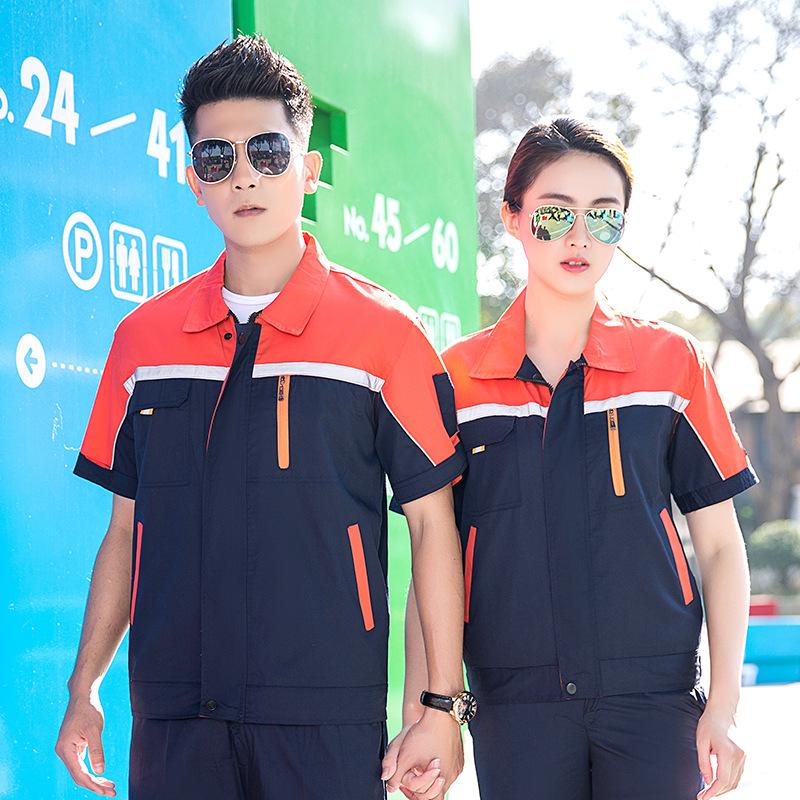 Breathable Short Sleeve Workshop Uniform Set for Auto Repair