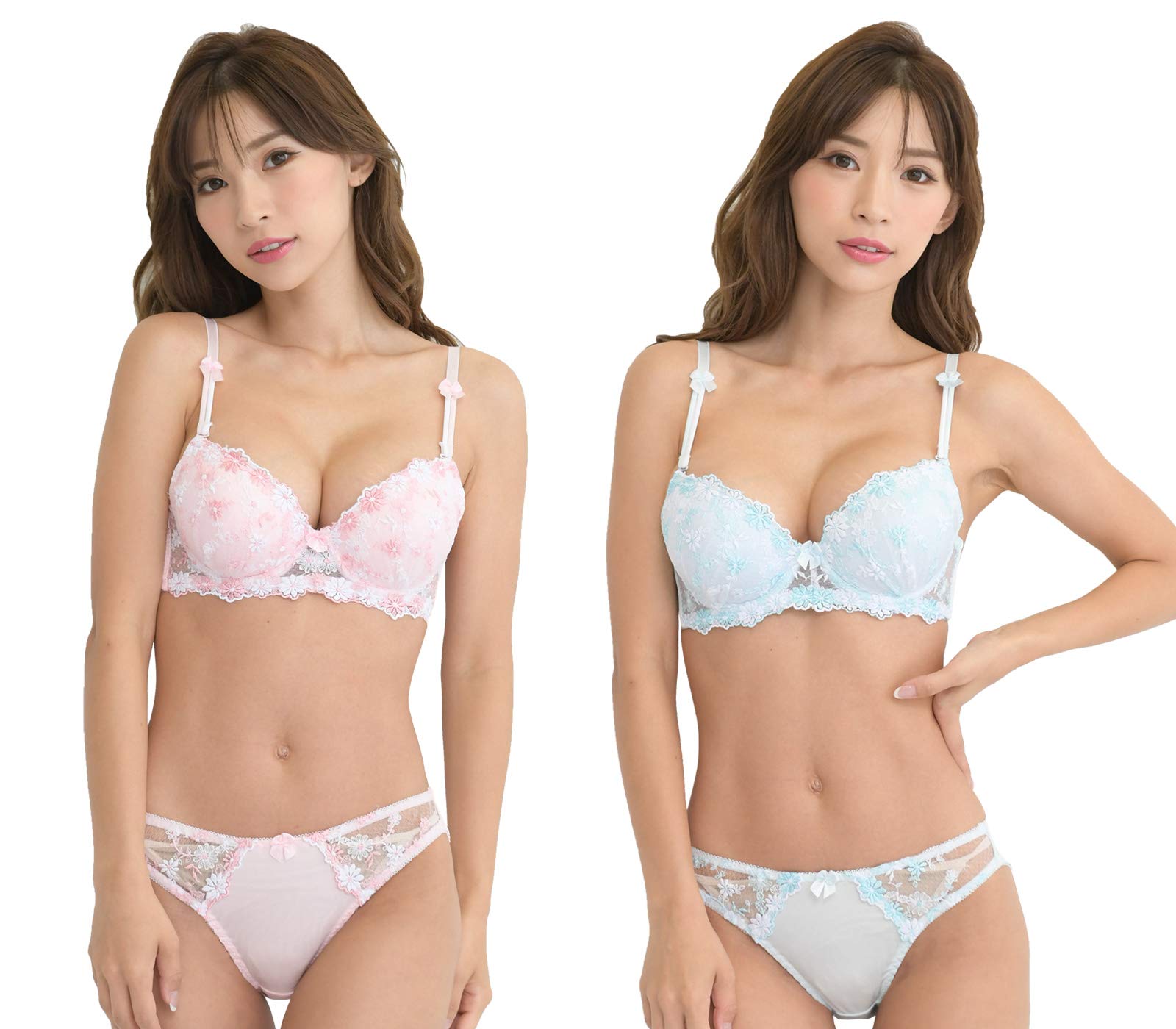 

Розовый и Голубой B70 Бюстгальтер и Топ и 2 Бюстгальтера Топ и Низ Комплект Бюстгальтера Сексуальные Трусики Набор Чашек Сексуальное Нижнее Белье Милый Жесткий к Толстому Жесткий к Комплекту для Для [Улыбка