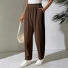 European & American 2025 Fall Women's Cotton Linen Solid Color Loose Casual Two-Piece Pant Suit