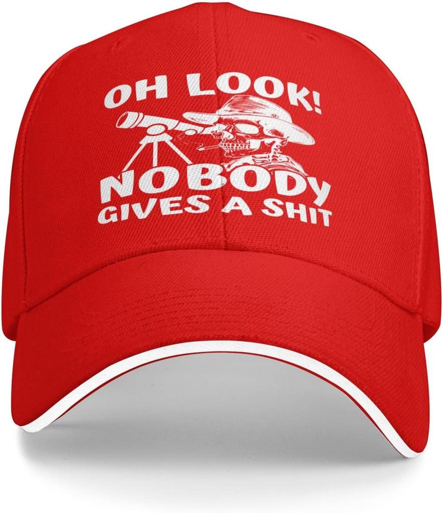 Oh Podívejte Se Nikdo Se Nestará Kostra Dalekohled Baseballová Čepice Vtipná Trucker Čepice pro Muže Ženy