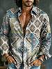 Bohemian Floral Embroidered Long-Sleeve Shirt, Stylish Casual Men's Top