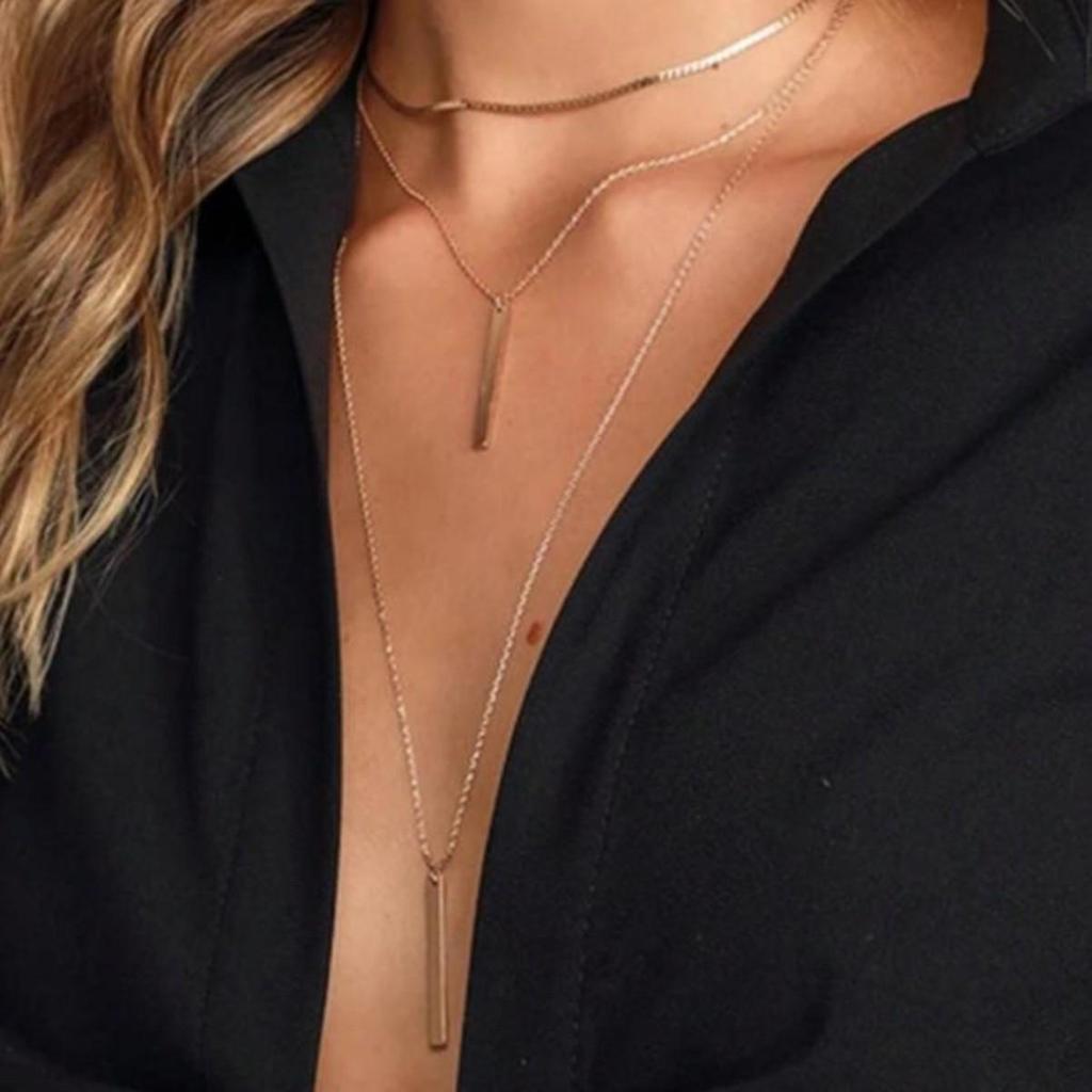 European-American Geometric Bar Pendant Necklace: Multi-Layer Clavicle Chain, Summer Fashion, Versatile Women's Jewelry