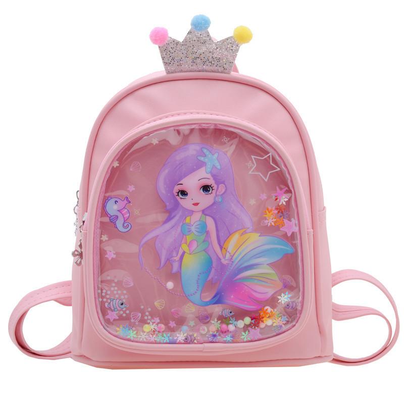Adorable Cartoon Princess Backpack For Kids With Large Capacity Pu Material