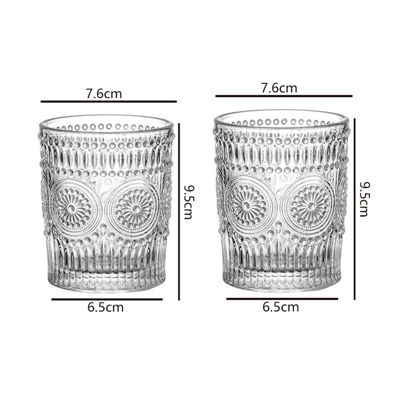 

10,3 унций/12 унций стеклянная кружка с золотым краем бутылка для воды 2 шт. рельефный узор подсолнуха чашка для чая прозрачные стаканы для питья коктейльный бокал 2pcs
